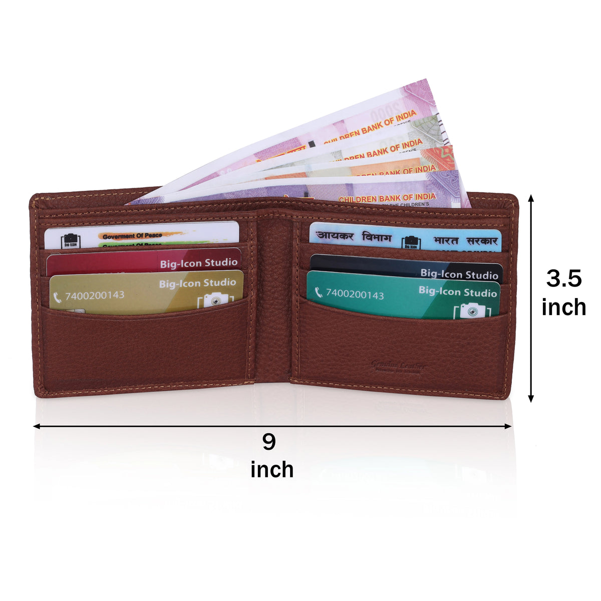 MENS ITALIAN LEATHER WALLET 6 CARD SLOTS