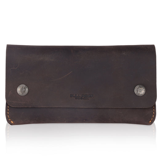 LADIES CLUTCH WALLET IN OIL PULL-UP LEATHER