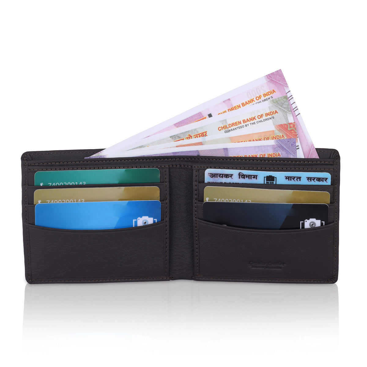 MENS ITALIAN LEATHER WALLET 6 CARD SLOTS