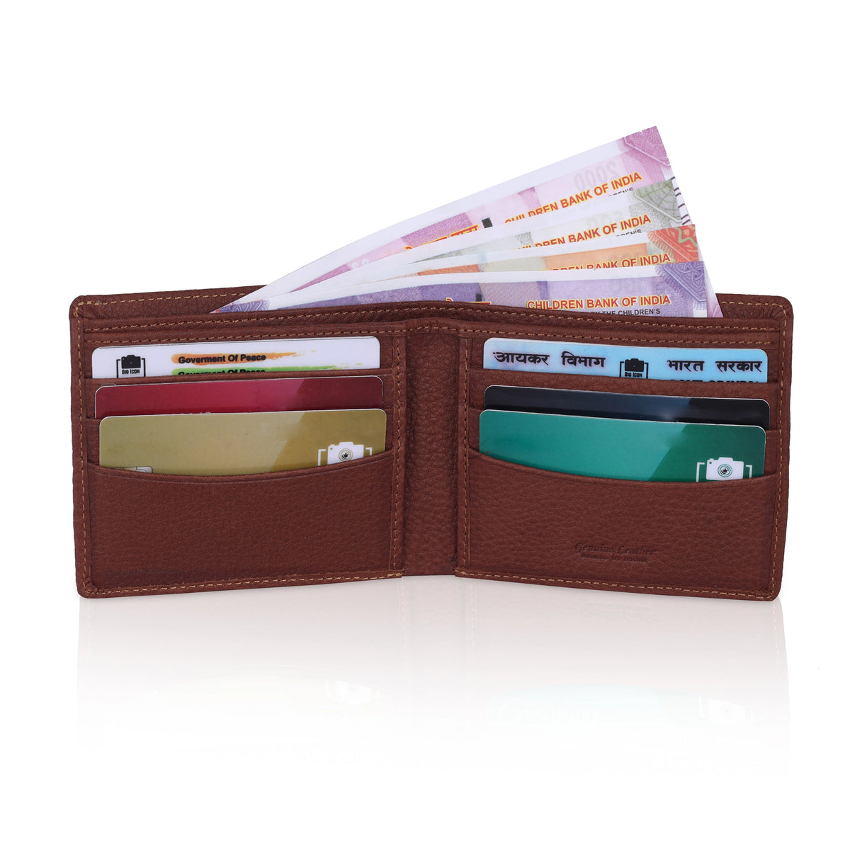 MENS ITALIAN LEATHER WALLET 6 CARD SLOTS