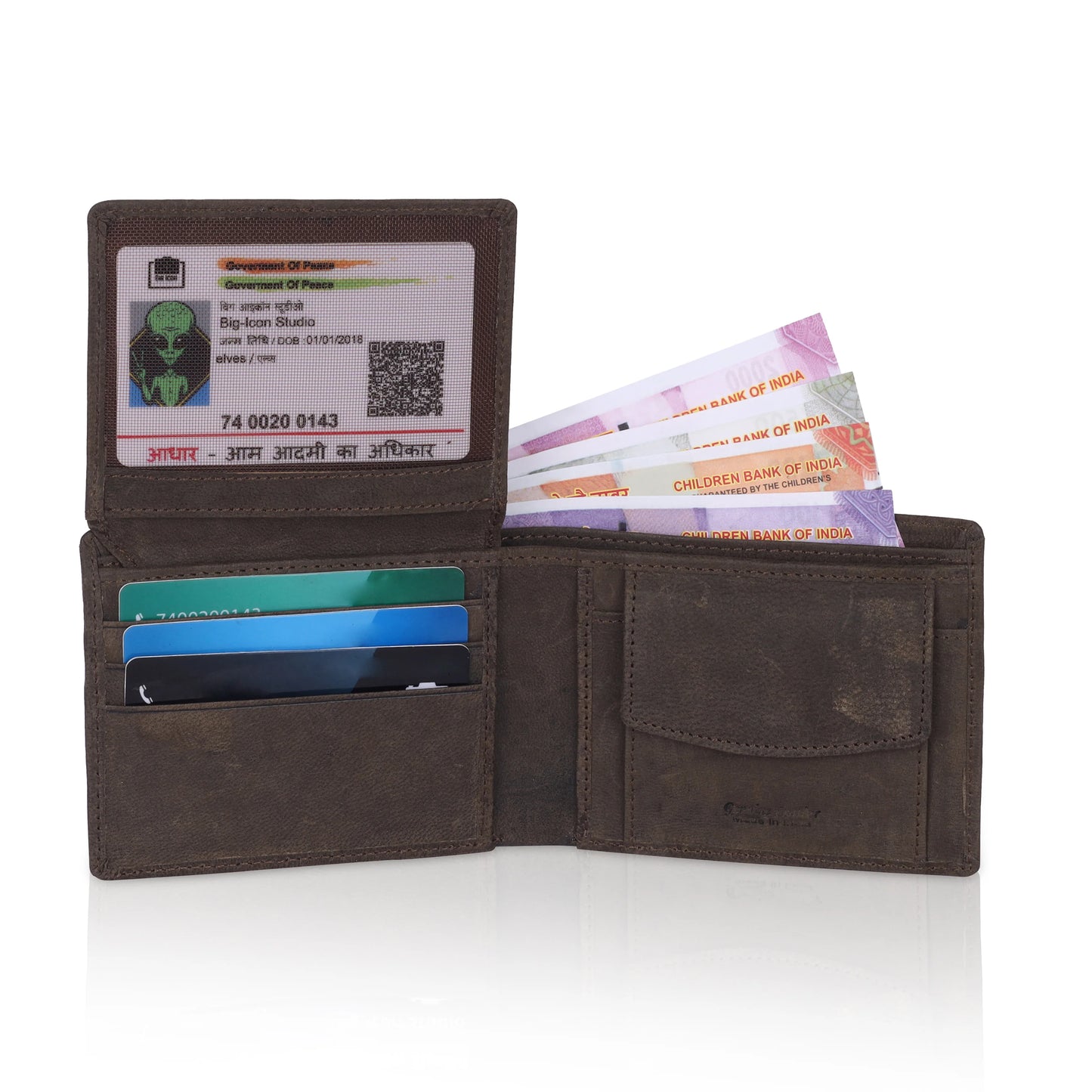 MENS CROSS DESIGN NEWBUCK LEATHER WALLET
