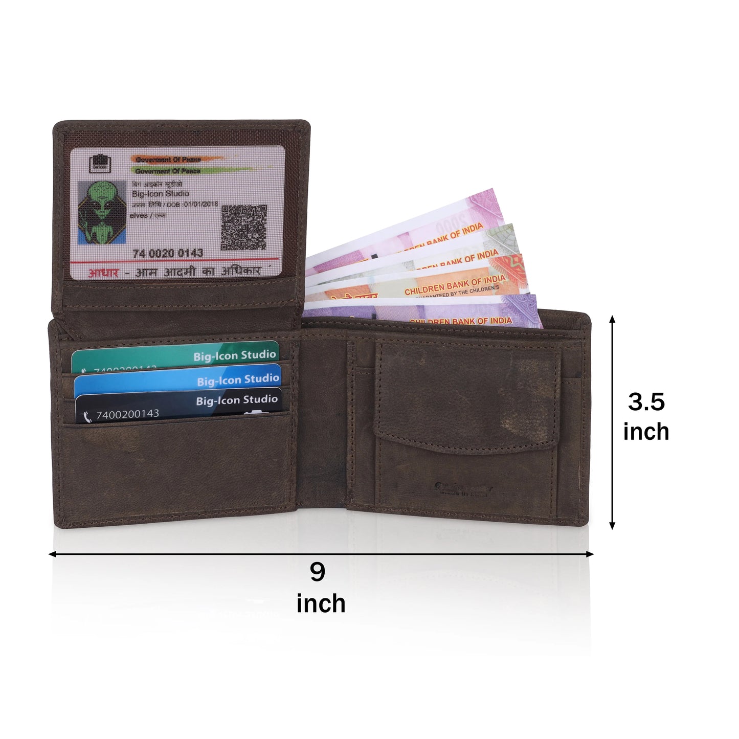 MENS CROSS DESIGN NEWBUCK LEATHER WALLET