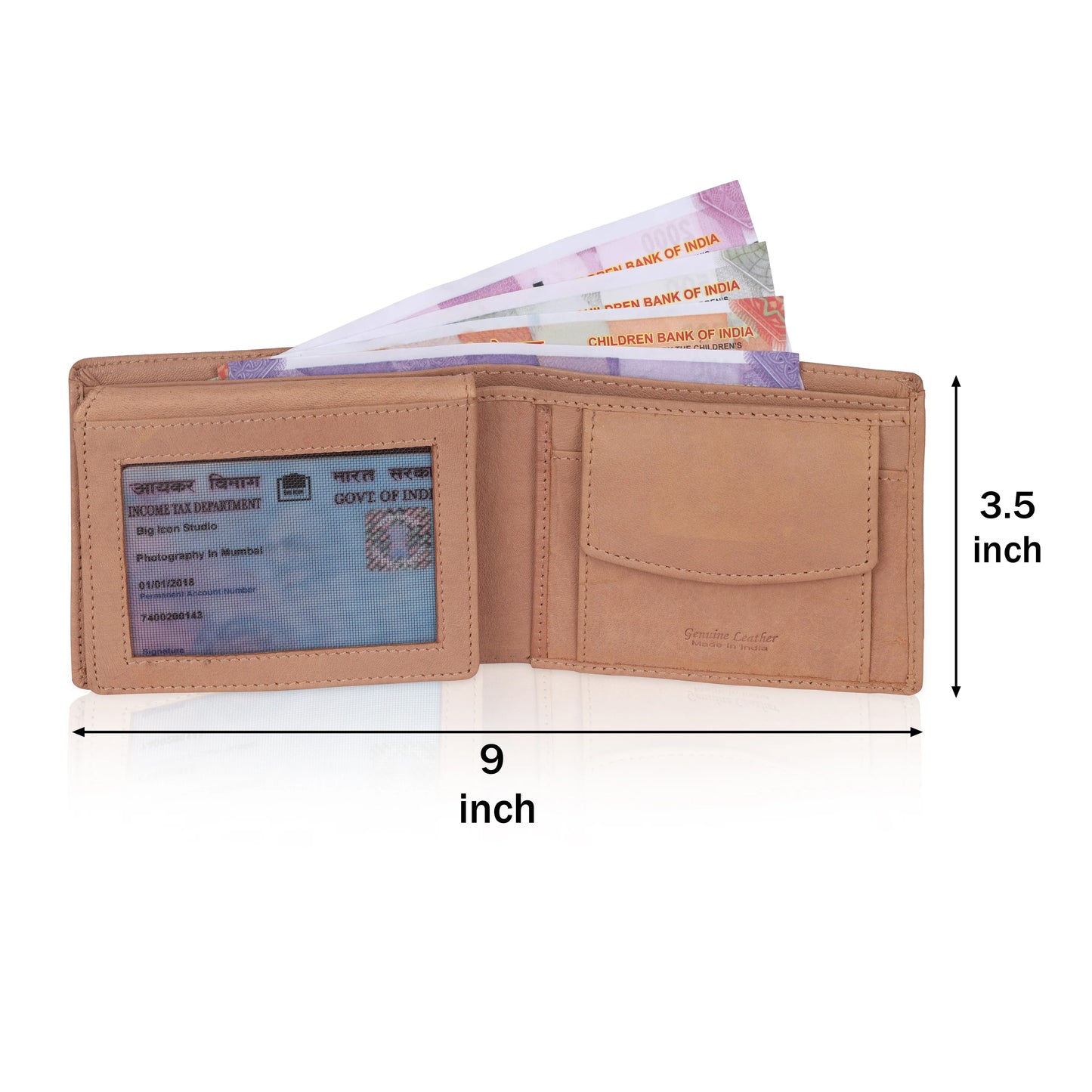 MENS 5LINE DESIGN NEWBUCK LEATHER WALLET