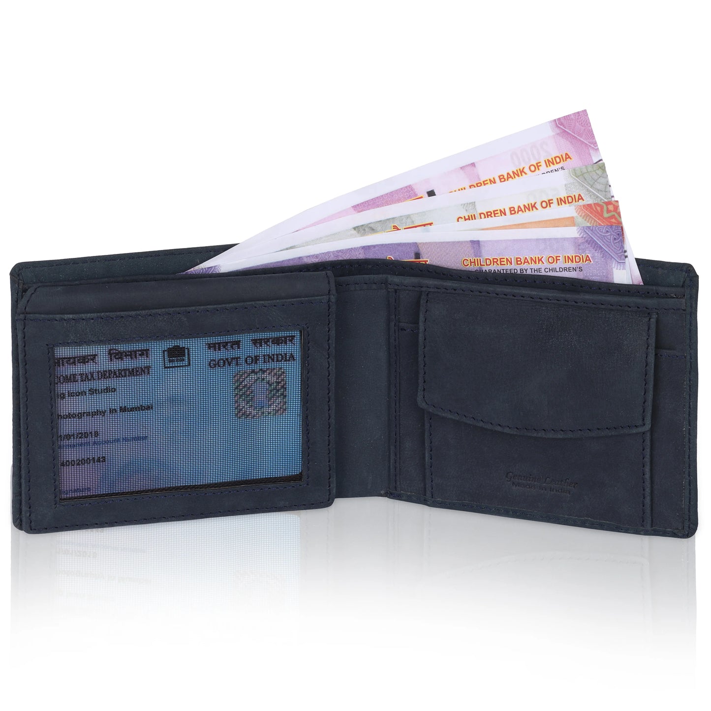MENS 5LINE DESIGN NEWBUCK LEATHER WALLET