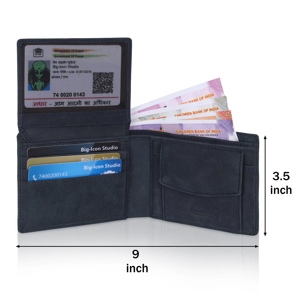 MENS 5LINE DESIGN NEWBUCK LEATHER WALLET