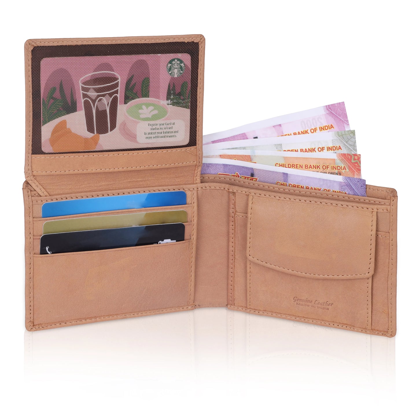 MENS DIAMOND DESIGN NEWBUCK LEATHER WALLET