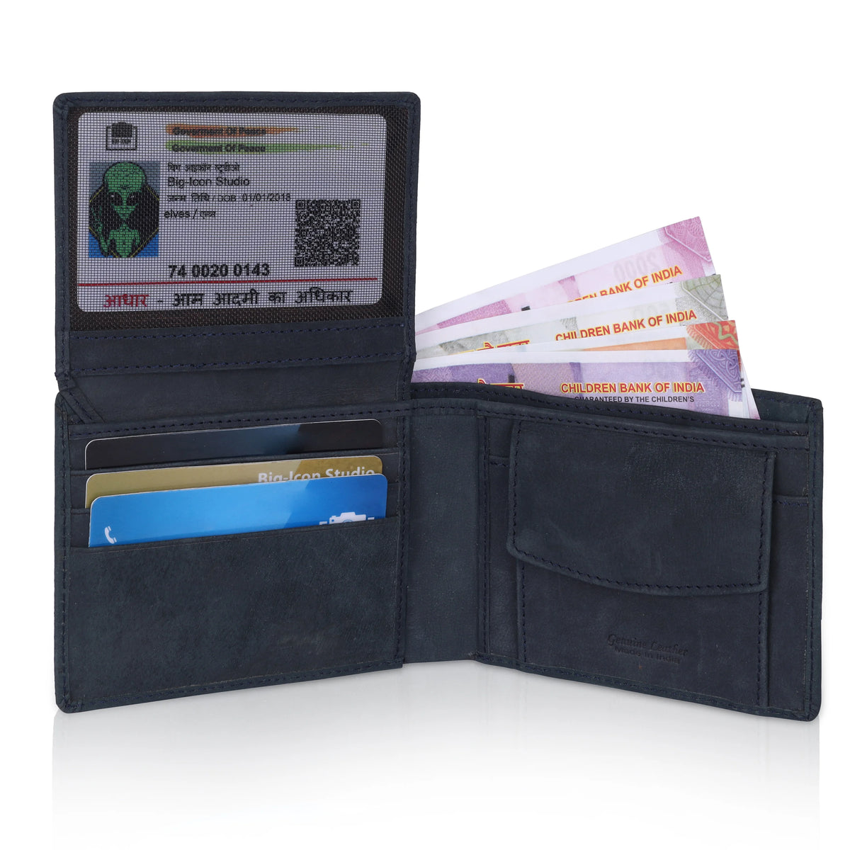MENS DIAMOND DESIGN NEWBUCK LEATHER WALLET