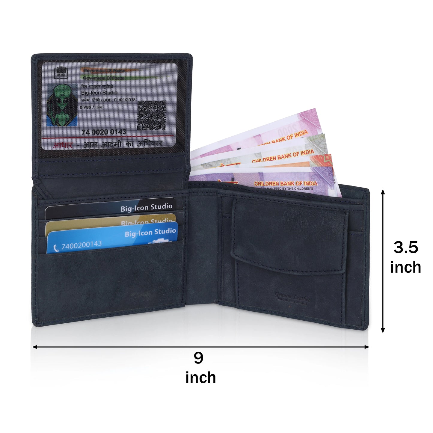 MENS DIAMOND DESIGN NEWBUCK LEATHER WALLET