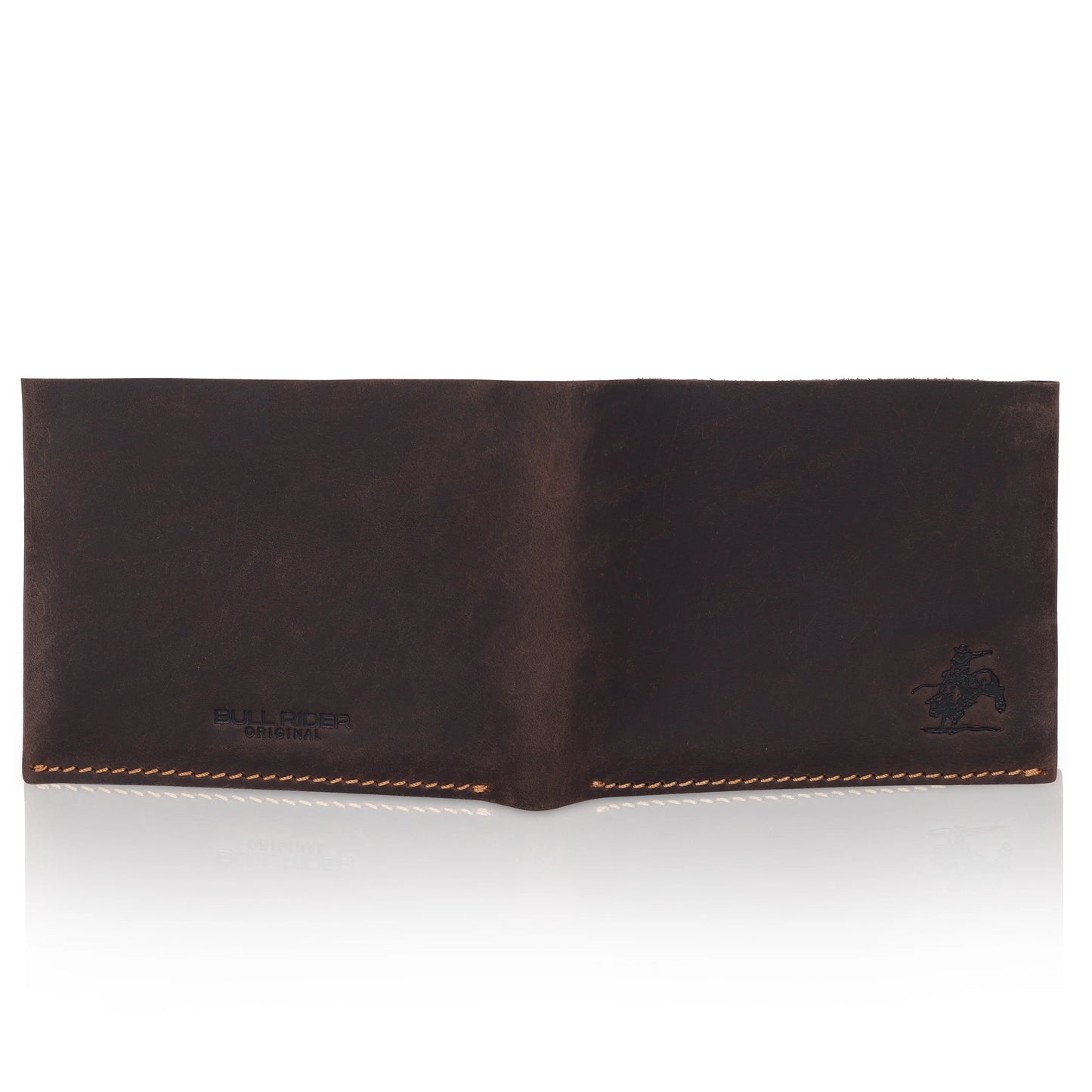 BULL RIDER MENS ANTIQUE LEATHER BUTTON CLOSE WALLET